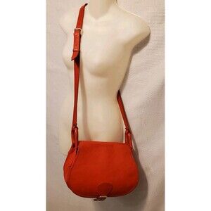 Vintage Mister Ernest Red Genuine Leather Crossbody Messenger Bag Satchel